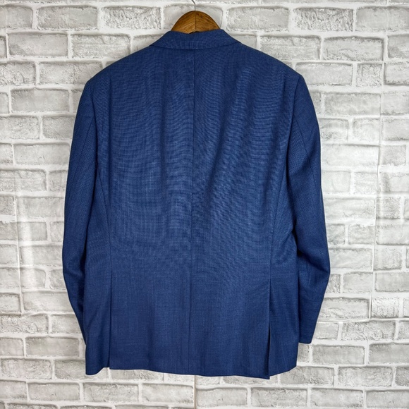 Lauren Ralph Lauren Black Label Linen Blend Cobalt Blazer Suit Jacket Mens 42R - Picture 4 of 12